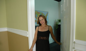 18 year old girl Megan Rain removes her sandals and then clothes to pose naked